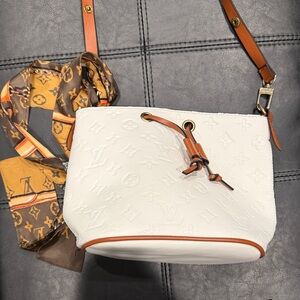 White Embossed Leather Bag